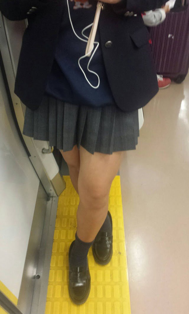 電車内でこんなスケベな女子高生がいたらたまんない (9)
