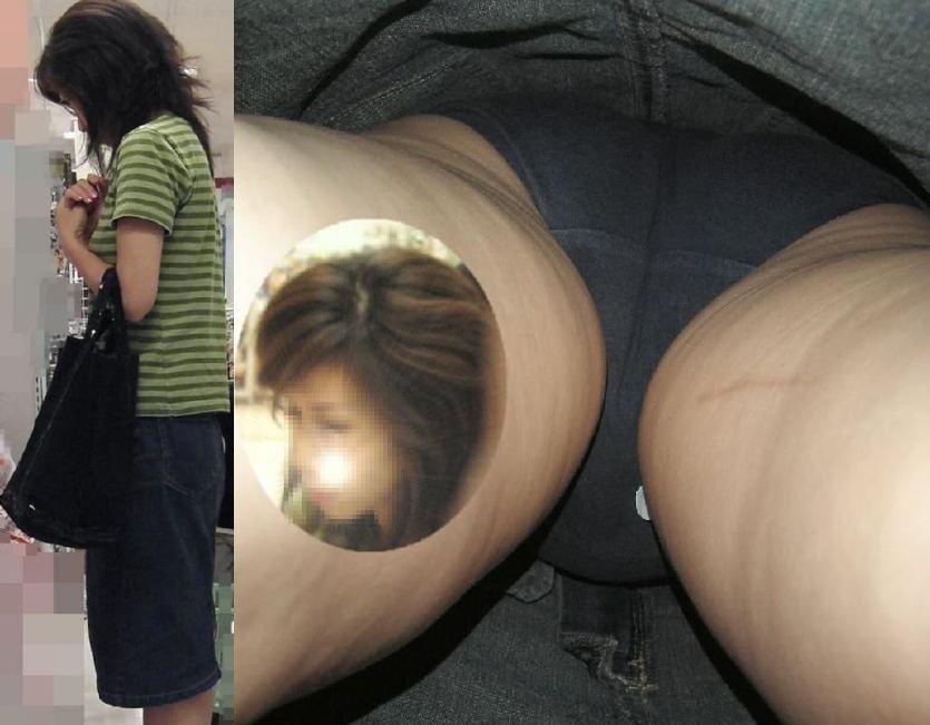 素人女性を逆さ撮りでパンティ盗撮したエロ画像 (1)
