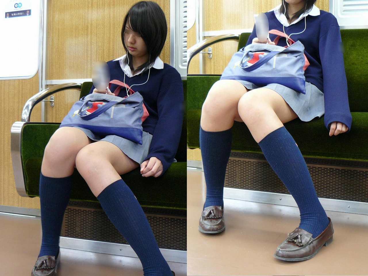 電車内でこんなスケベな女子高生がいたらたまんない (3)