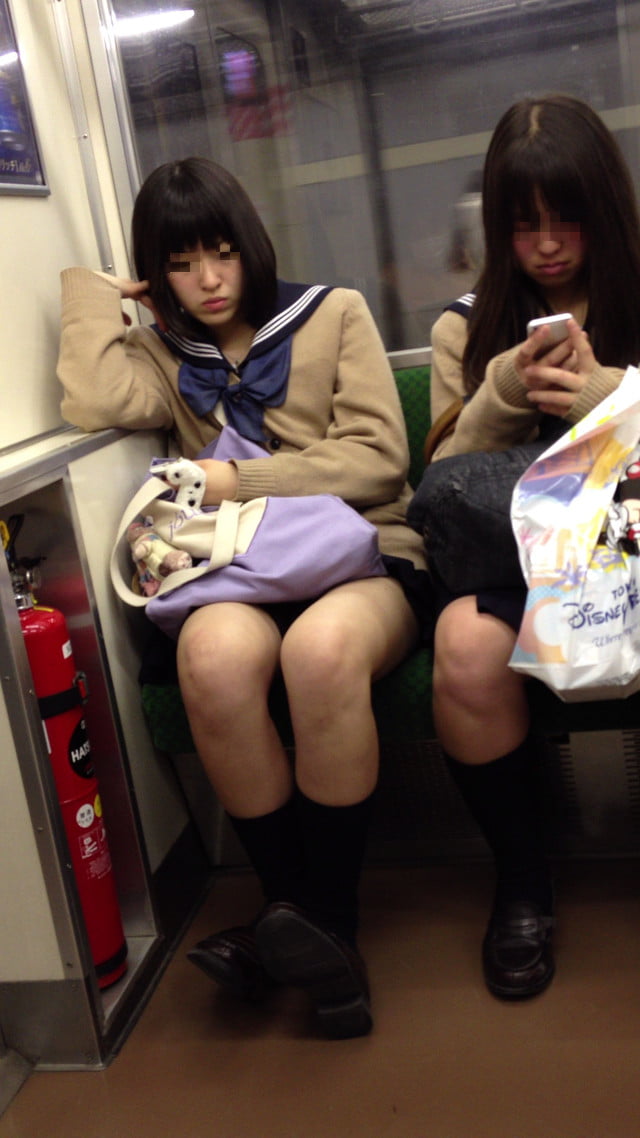 電車でこんなエッチな女子高生が居たらどうしようって感じ (8)