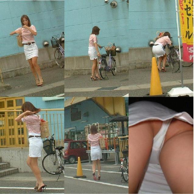 街撮り素人の女性の逆さ撮りパンツ盗撮画像 (3)